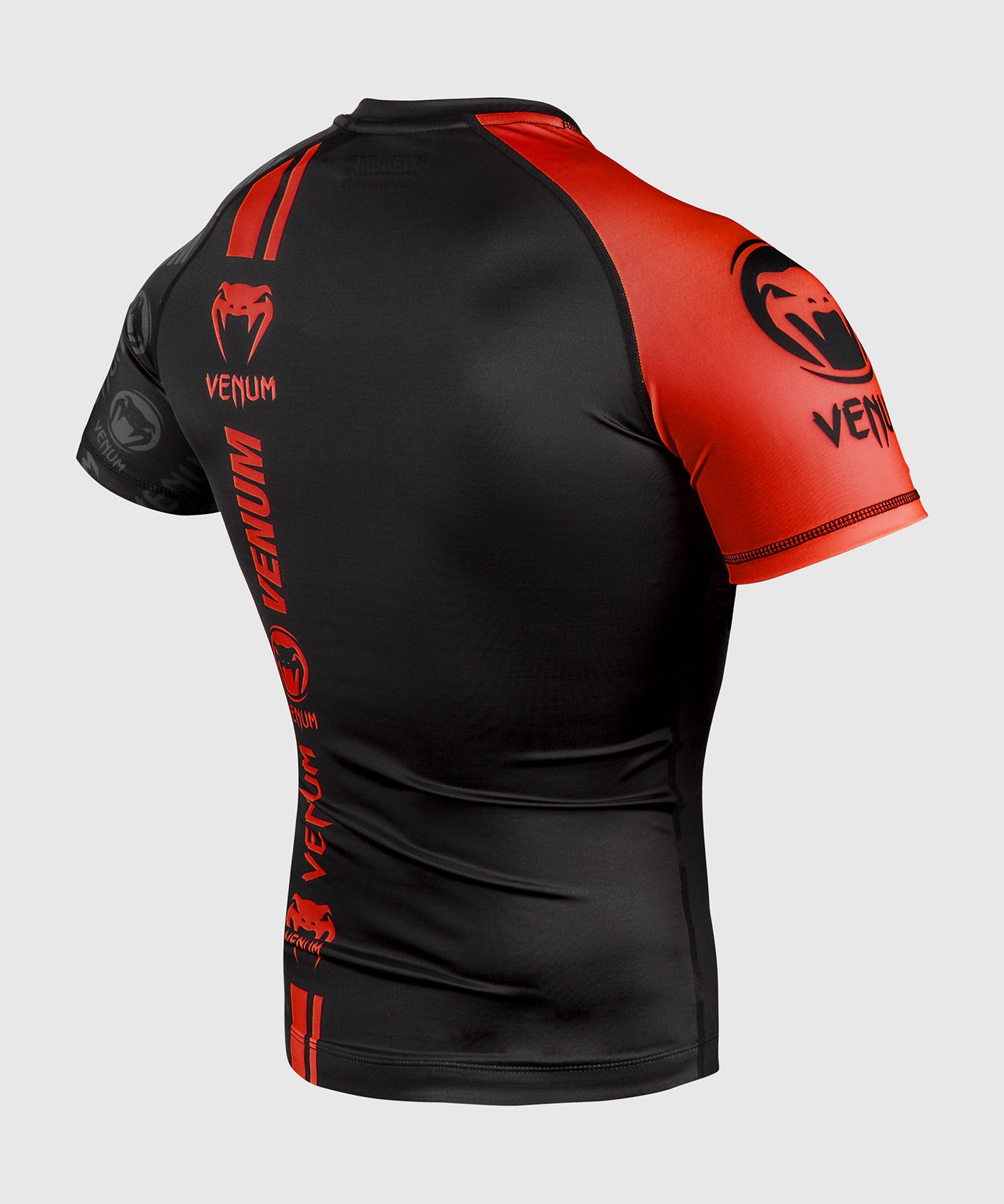 Venum Logos Rashguard - Korte mouwen - Zwart/Rood