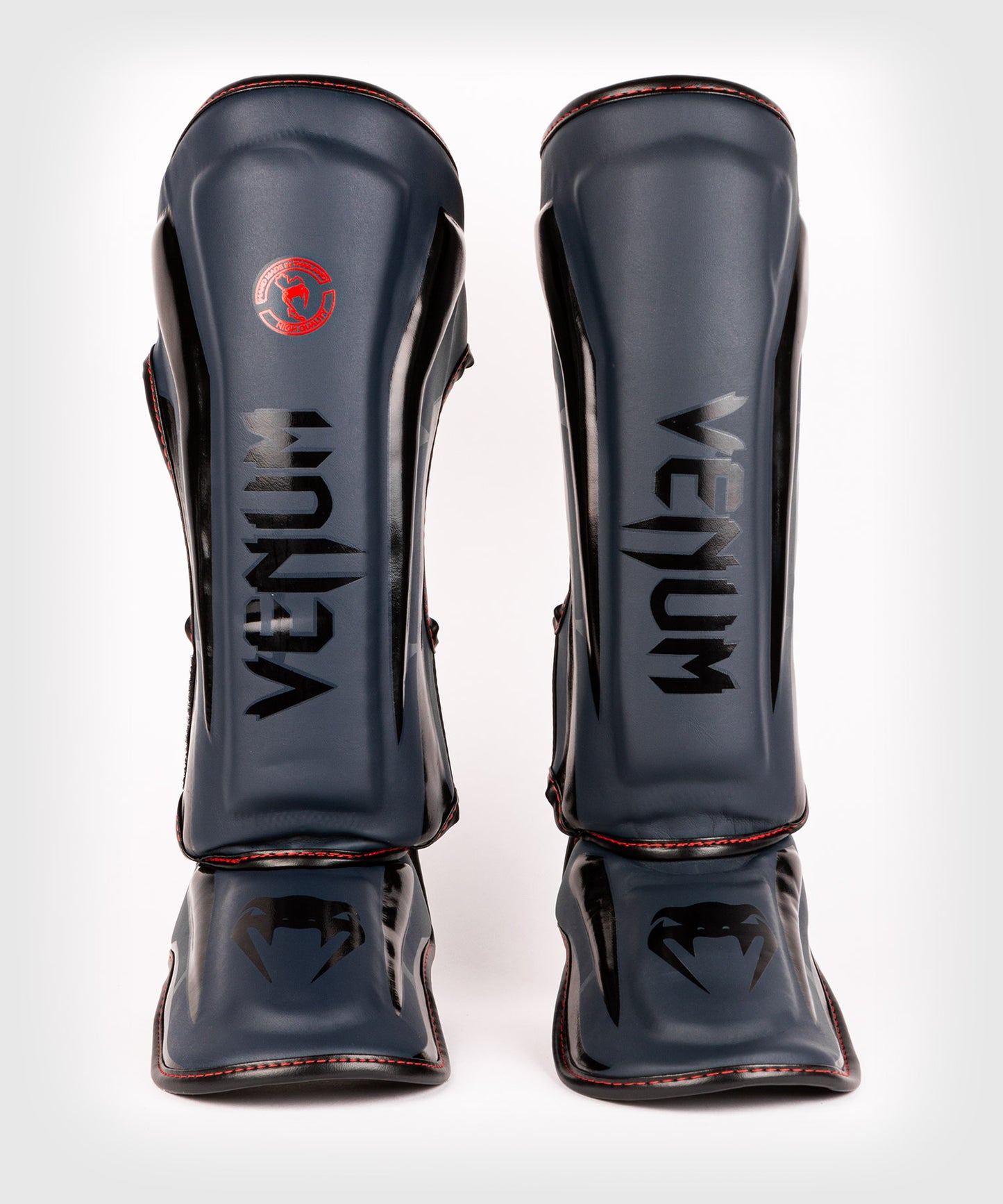 Venum Elite scheenbeschermers -  Marine / Zwart-Rood