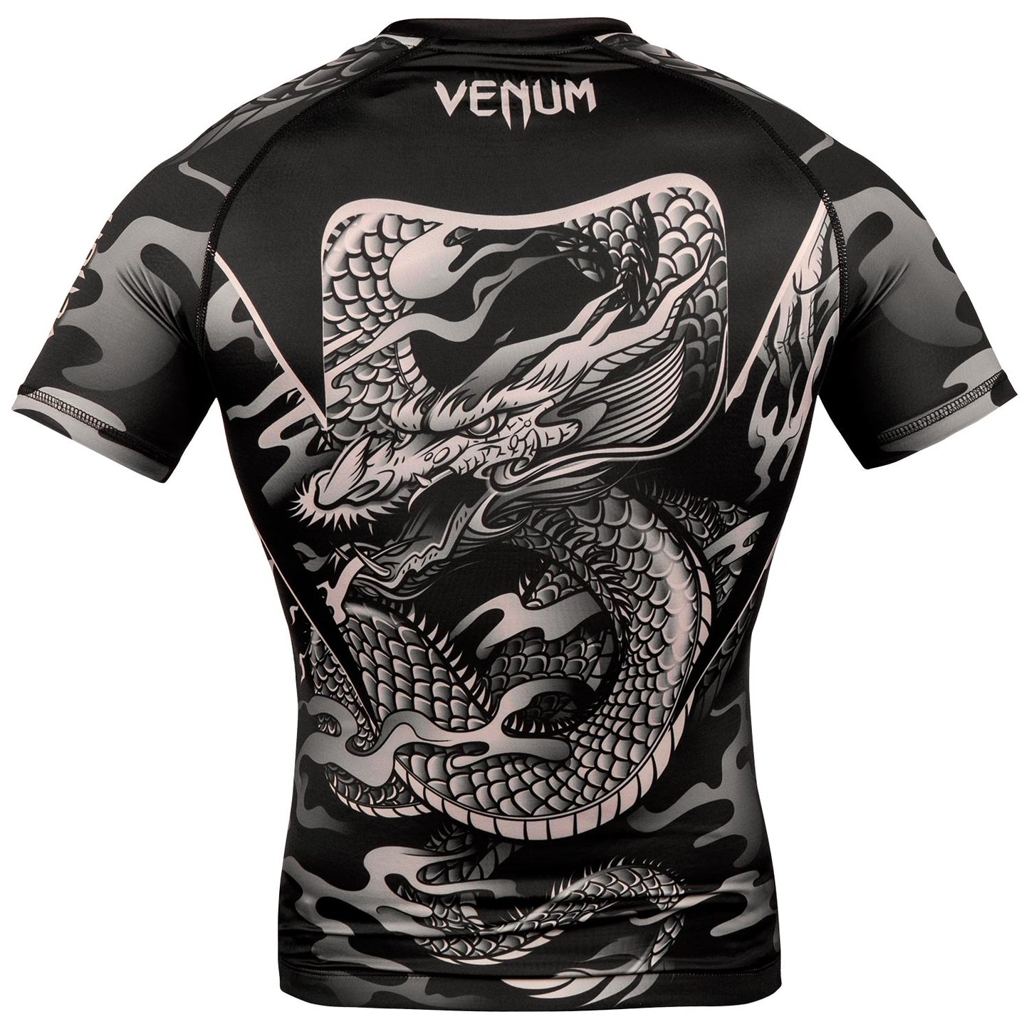 Venum Dragon's Flight Rashguard - Korte Mouwen - Zwart/Zand