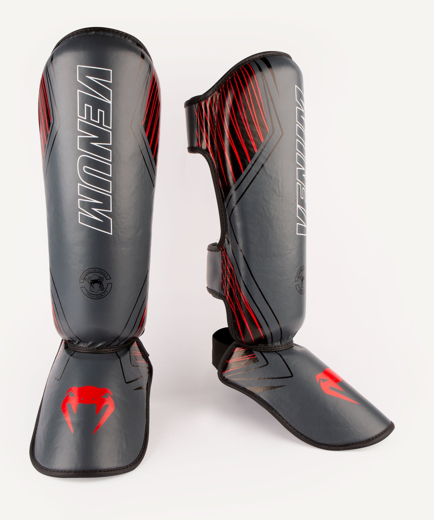 Venum Contender 2.0-scheenbeschermers - Zwart/Rood