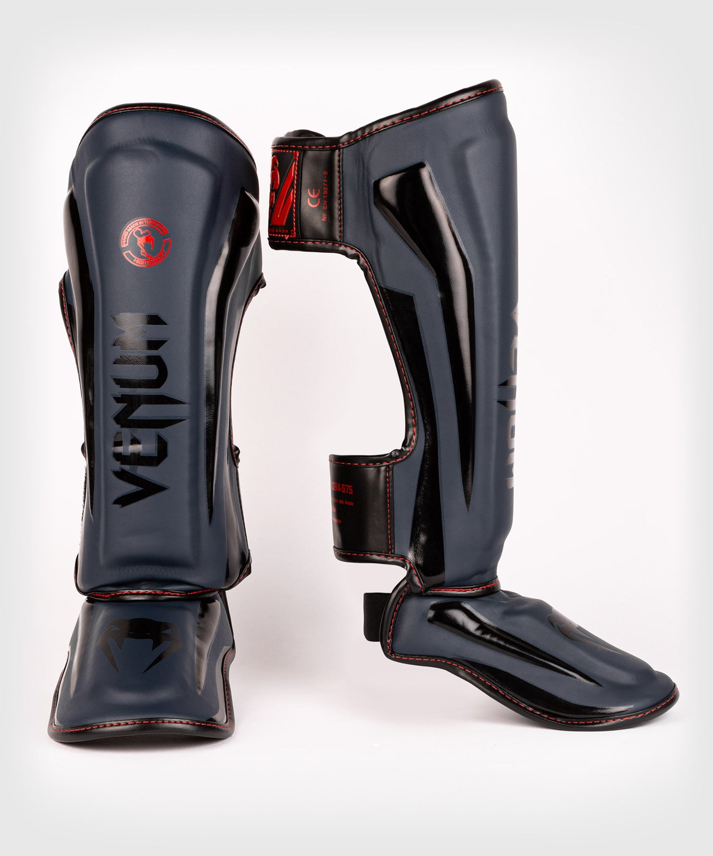 Venum Elite scheenbeschermers -  Marine / Zwart-Rood