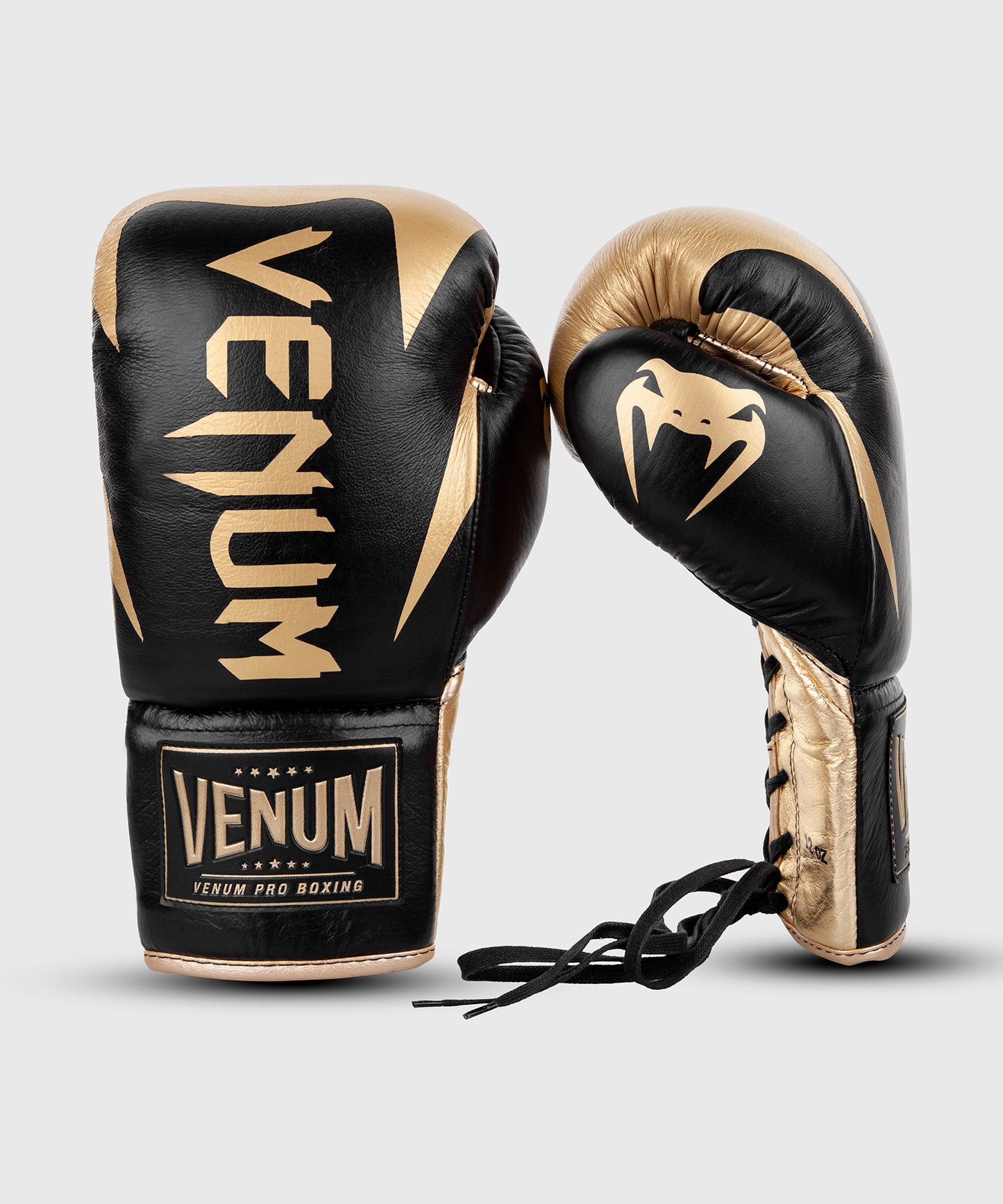 Venum Hammer Pro bokshandschoenen - met veters - Zwart/Goud