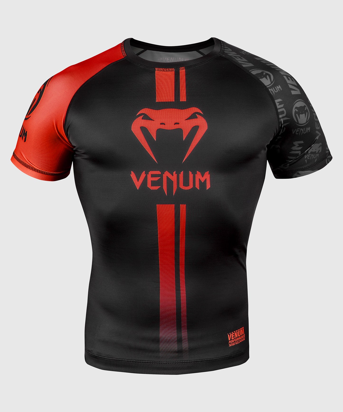 Venum Logos Rashguard - Korte mouwen - Zwart/Rood