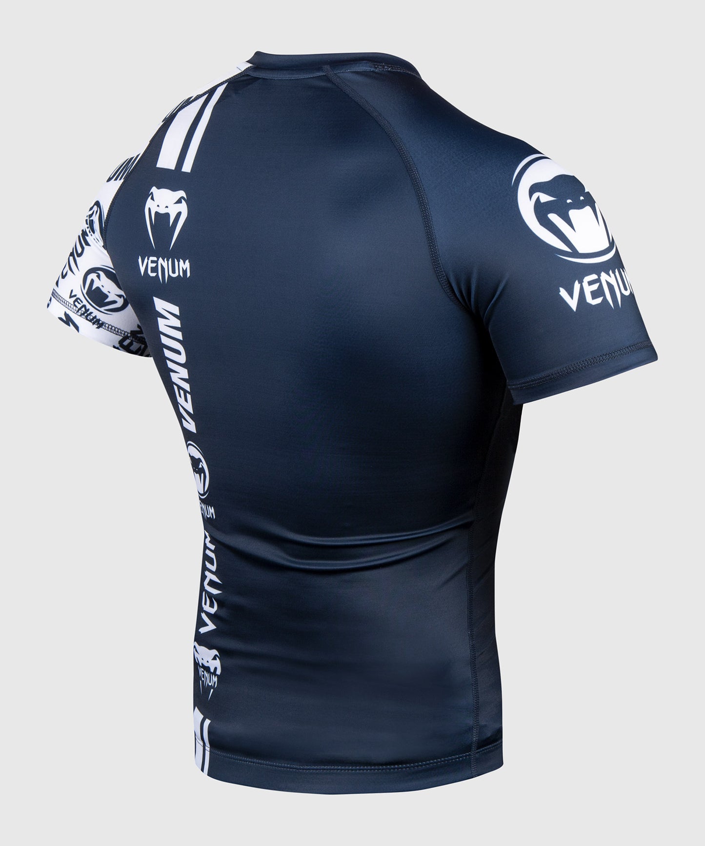 Venum Logos Rashguard - Korte mouwen - Marineblauw/Wit