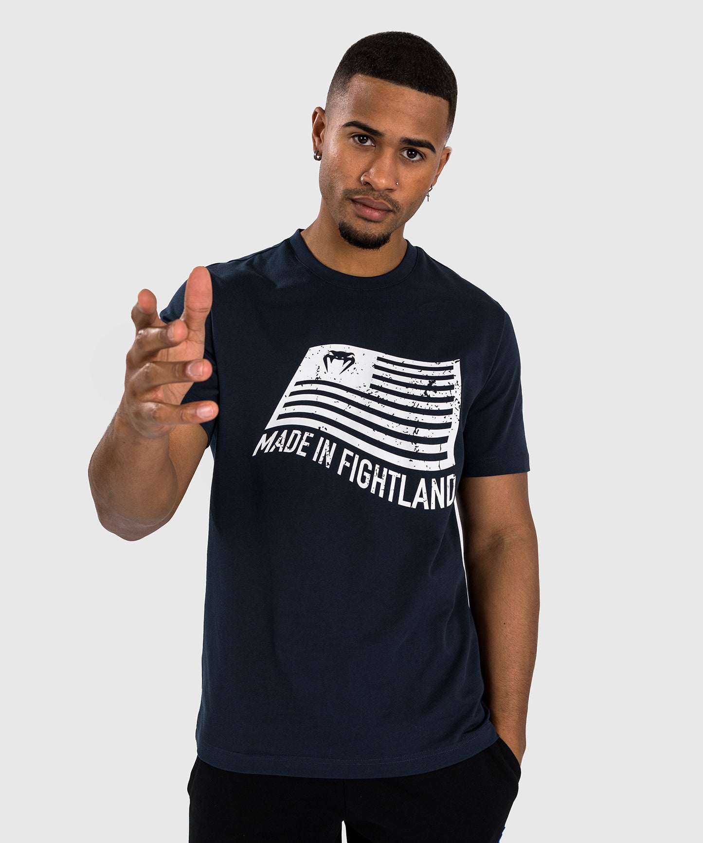 Venum Made in Fightland T-shirt - Marineblauw/wit