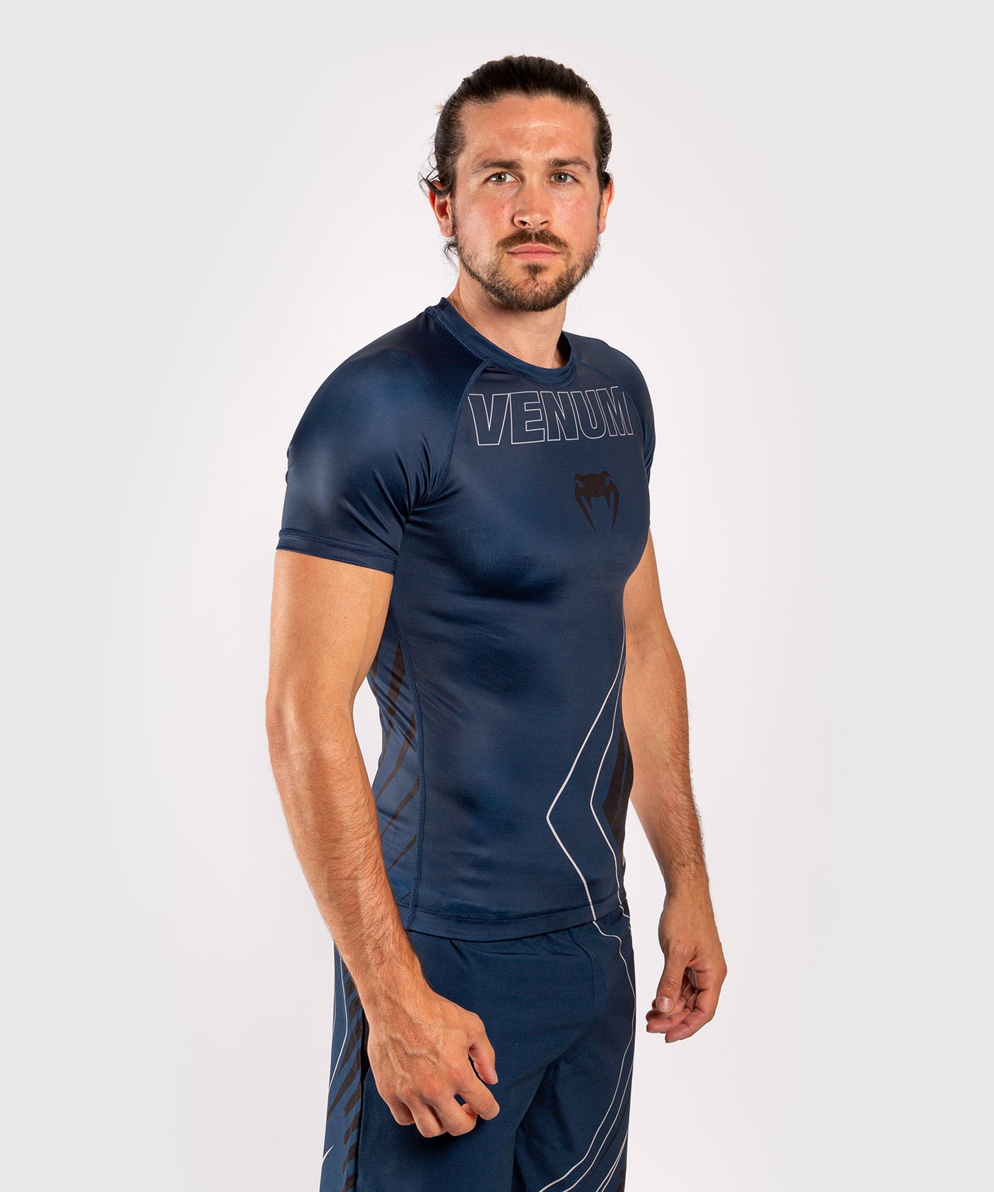 Venum Contender 5.0 Rashguard - Korte mouwen - blauwe marine / zand