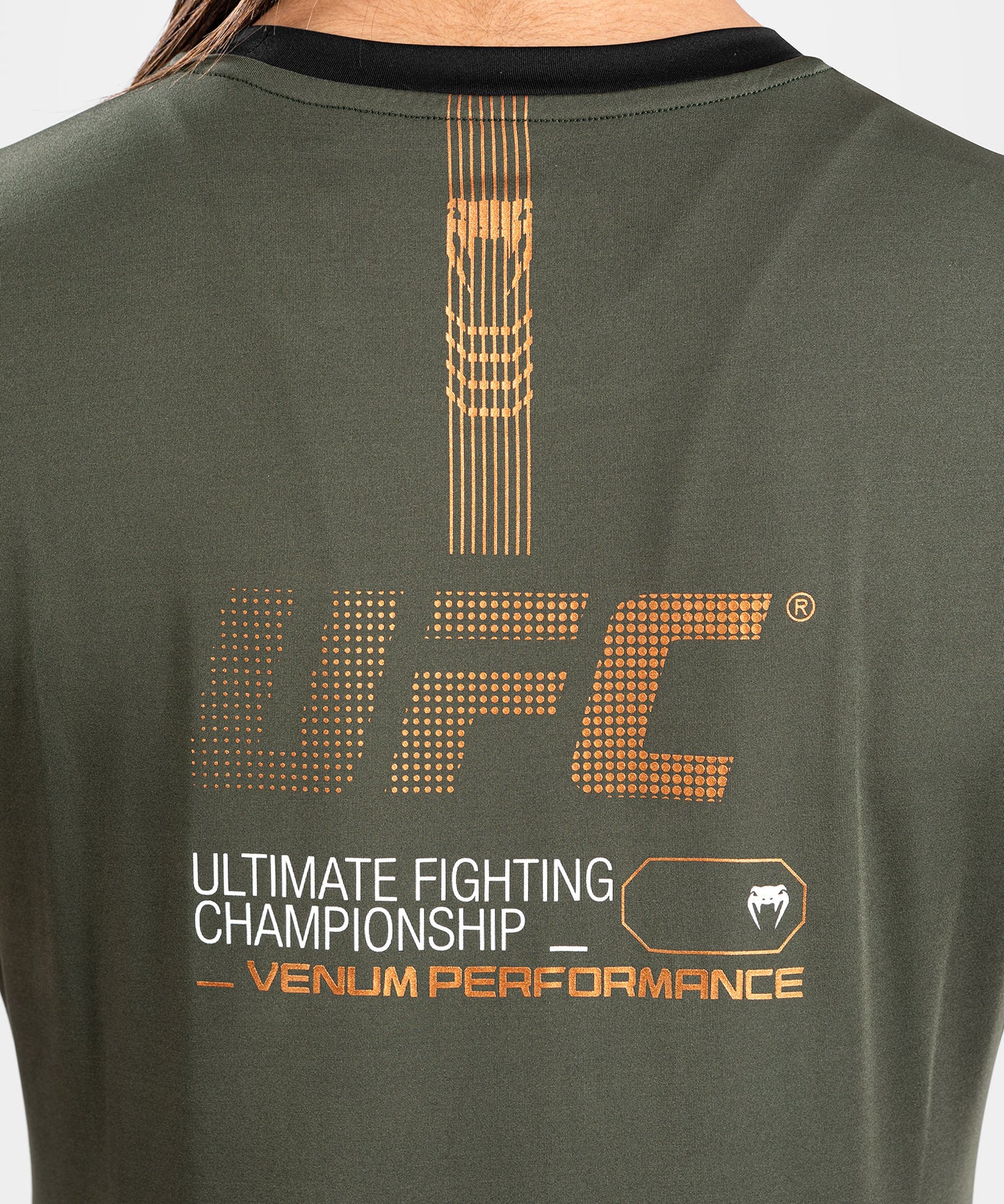 UFC Adrenaline by Venum Fight Week Dames-T-shirt Dry-Tech - Kaki/Brons