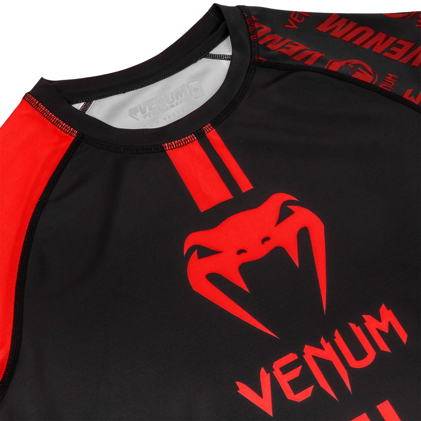 Venum Logos Rashguard - Lange mouwen - Zwart/Rood