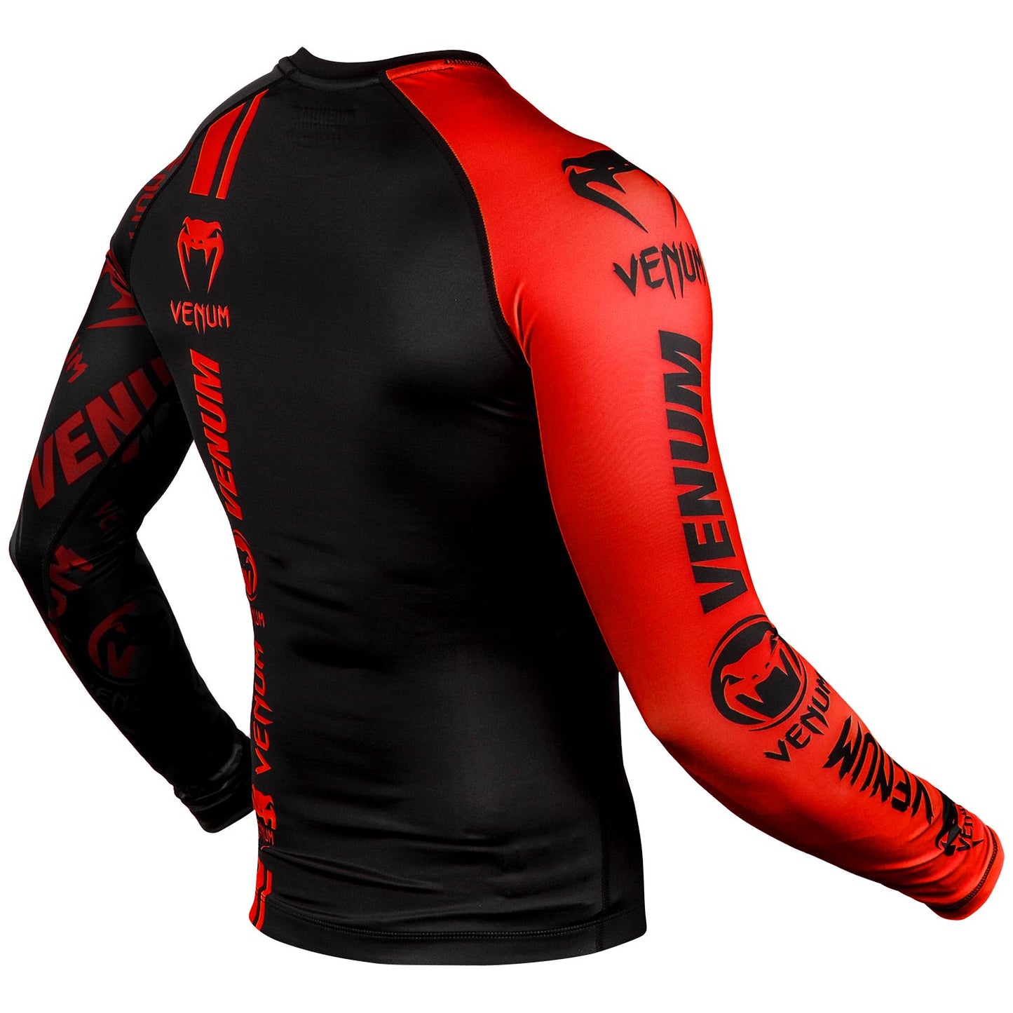 Venum Logos Rashguard - Lange mouwen - Zwart/Rood