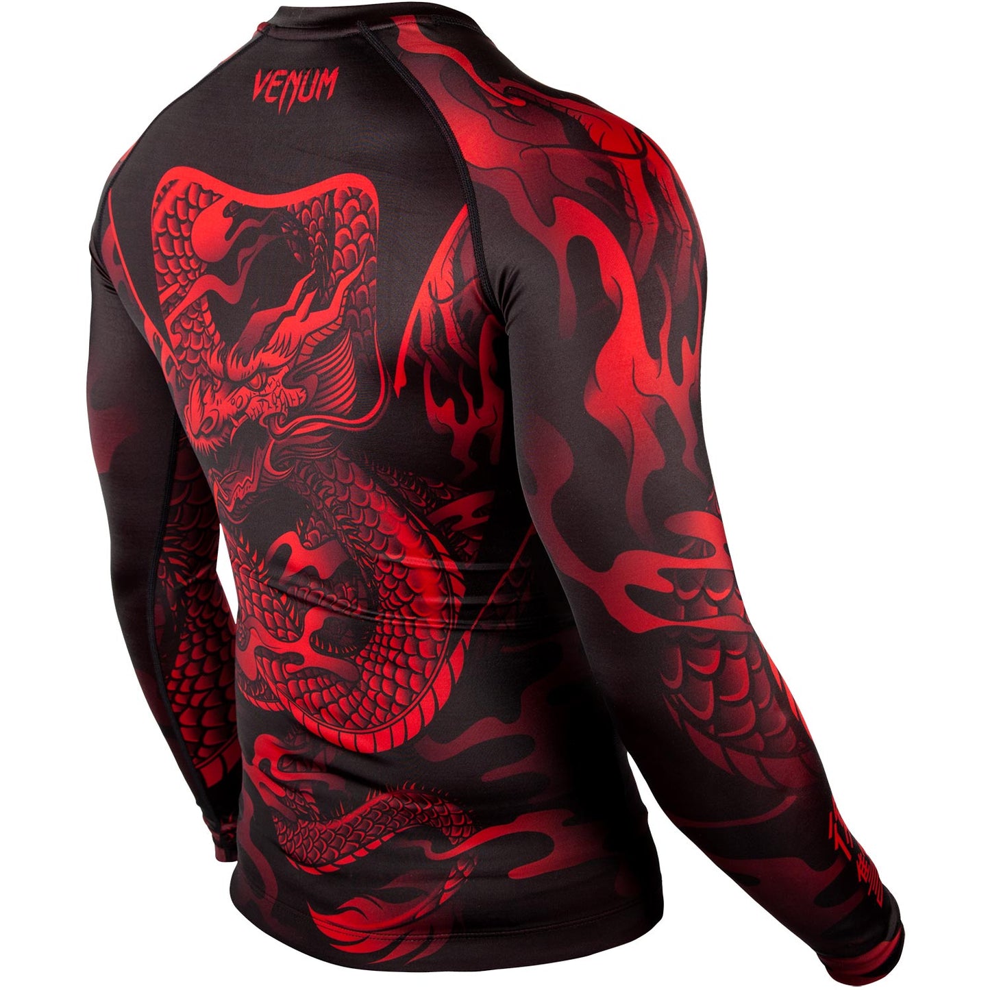 Venum Dragon's Flight Rashguard - Lange mouwen - Zwart/Rood